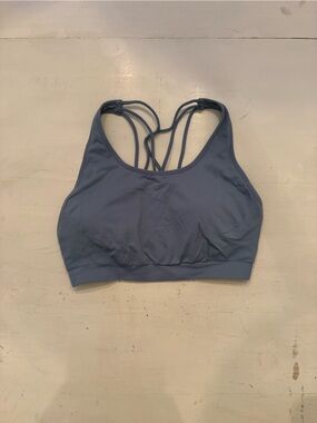 Blue Strappy Sports Bra